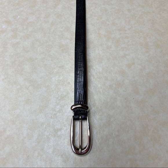 The Limited Black Leather Reptile Embossed belt - Picture 2 of 7